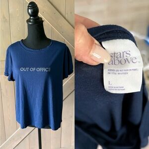 OUT OF THE OFFICE Stars Above Deep Blue Casual Tee Large